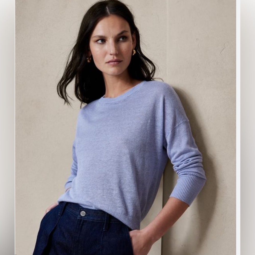 *SOLD* Banana Republic Cait Linen Blend Long-Sleeve Drop Shoulder Sweater - NWT